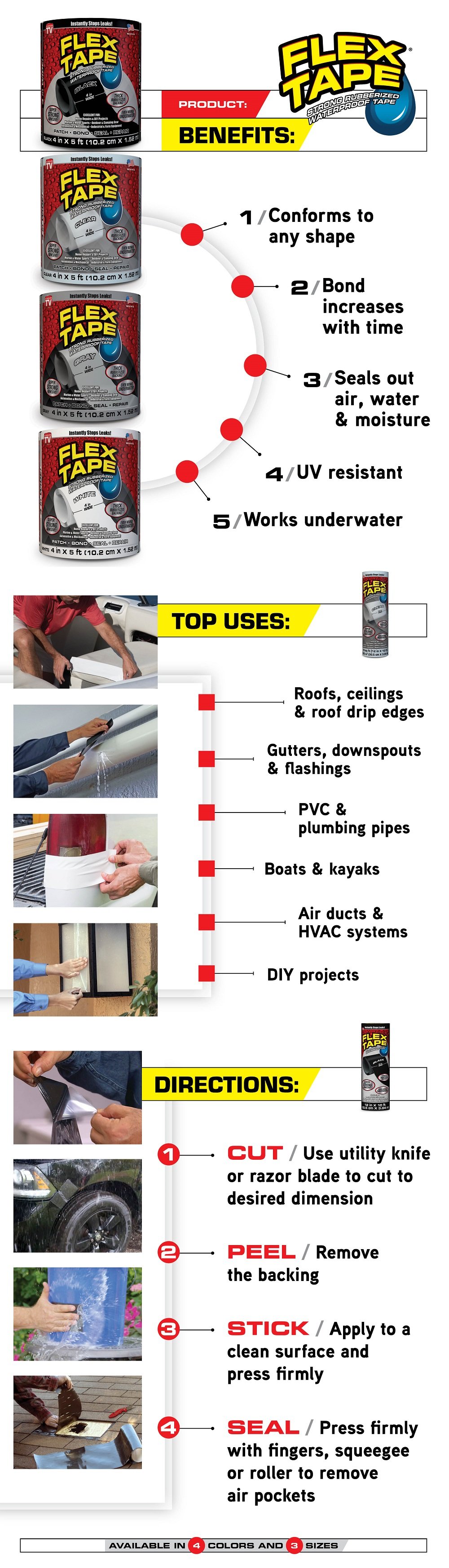 FLEX SEAL FAMILY OF PRODUCTS Flex Tape Clear 8 in. x 5 ft. Strong